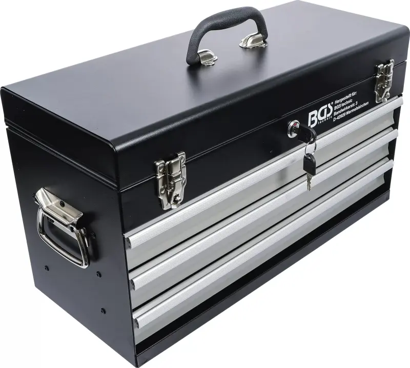 Prázdný kovový kufr na nářadí BGS103312. 3 zásuvky (BGS103312)