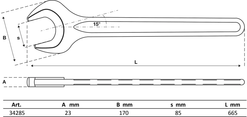 Jednostranný klíč 85 mm BGS1034285 dle DIN 894 (BGS1034285)