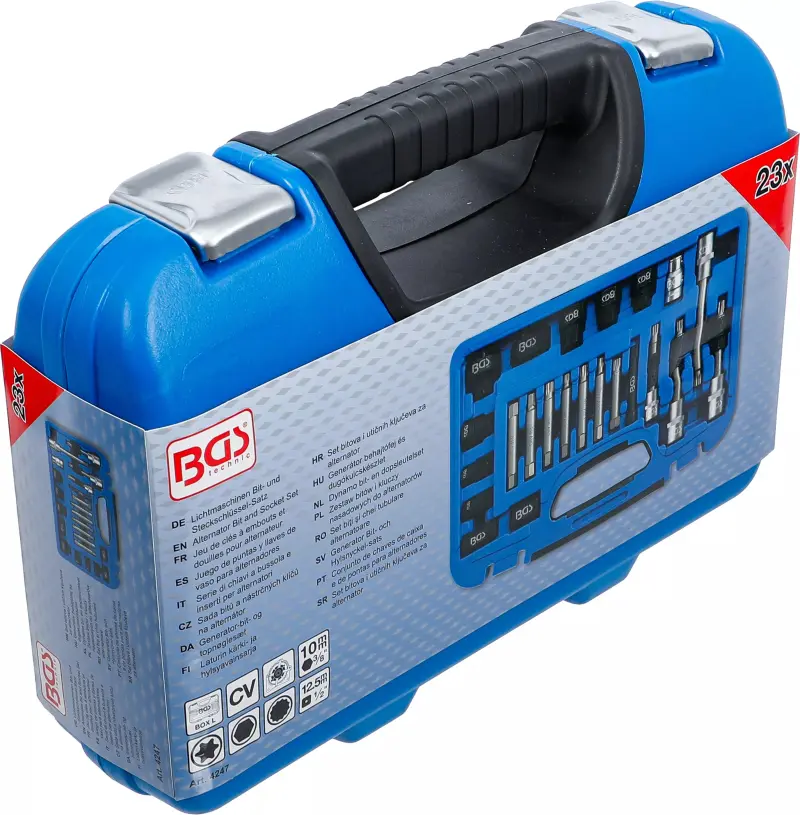 Bity pro alternátory BGS104247. Sada 22 dílů v kazetě (BGS104247)