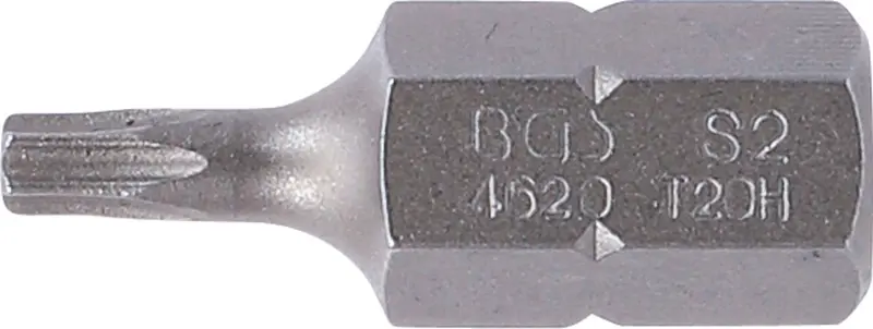 Bit Dĺžka 30 mm pohon vonkajší šesťhran 10 mm (3/8") T-profil (pre Torx) s otvorom T20