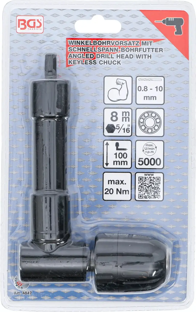 Úhlová vrtací hlava s rychloupínacím sklíčidlem