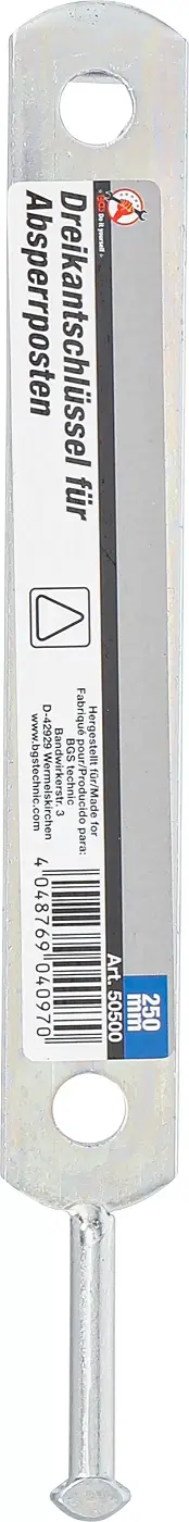 Trojhranný klíč pro zábrany s trojhranným zámkem M12, BGS 50500 (BGS1050500)