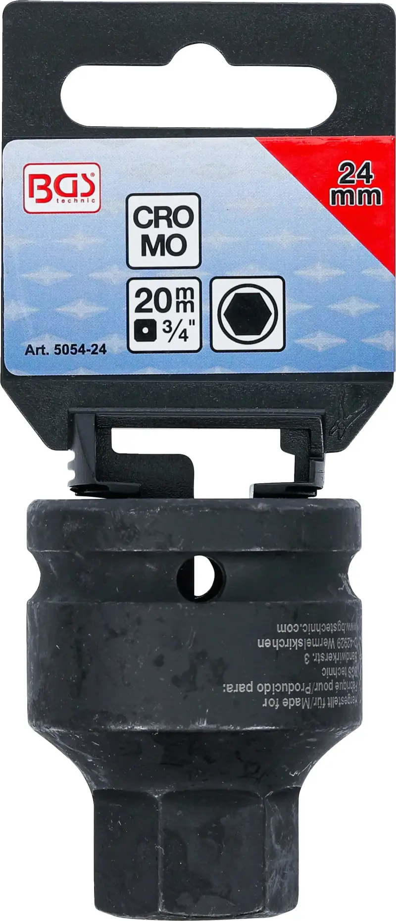 Zástrčná hlavice 3/4" šestihran 24 mm BGS105054-24, rázová (BGS105054-24)