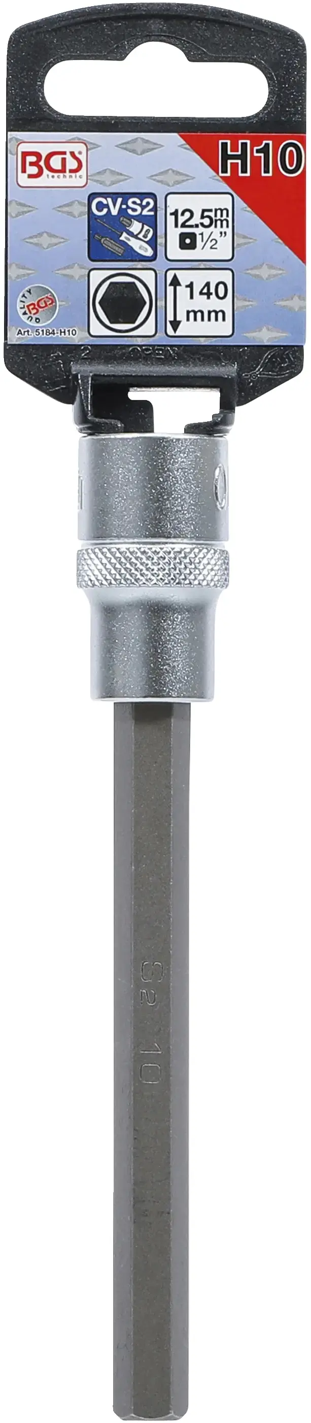 BGS 5184-H10 Zástrčná hlavice 1/2" Hex 10 x 140 mm (BGS105184-H10)