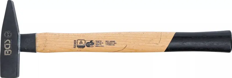 Zámečnické kladivo 300 g BGS1052303, hickory rukojeť, TÜV-GS (BGS1052303)