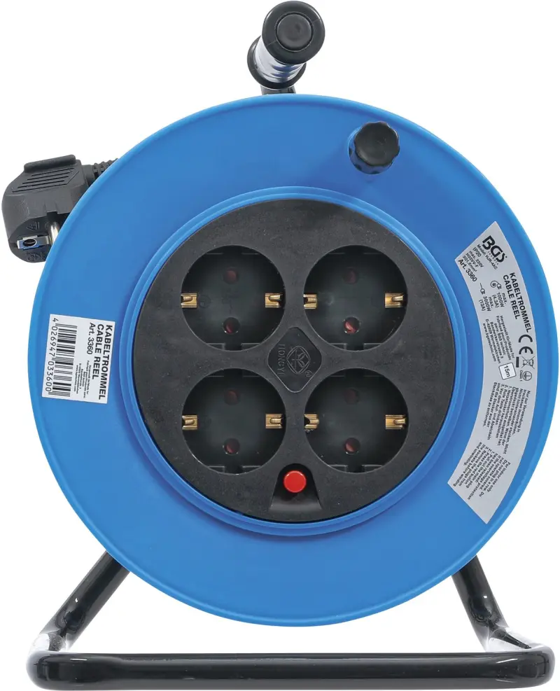 Káblový bubon 15 m 3 x 1,5 mm² 4 zásuvky IP 20 3000 W