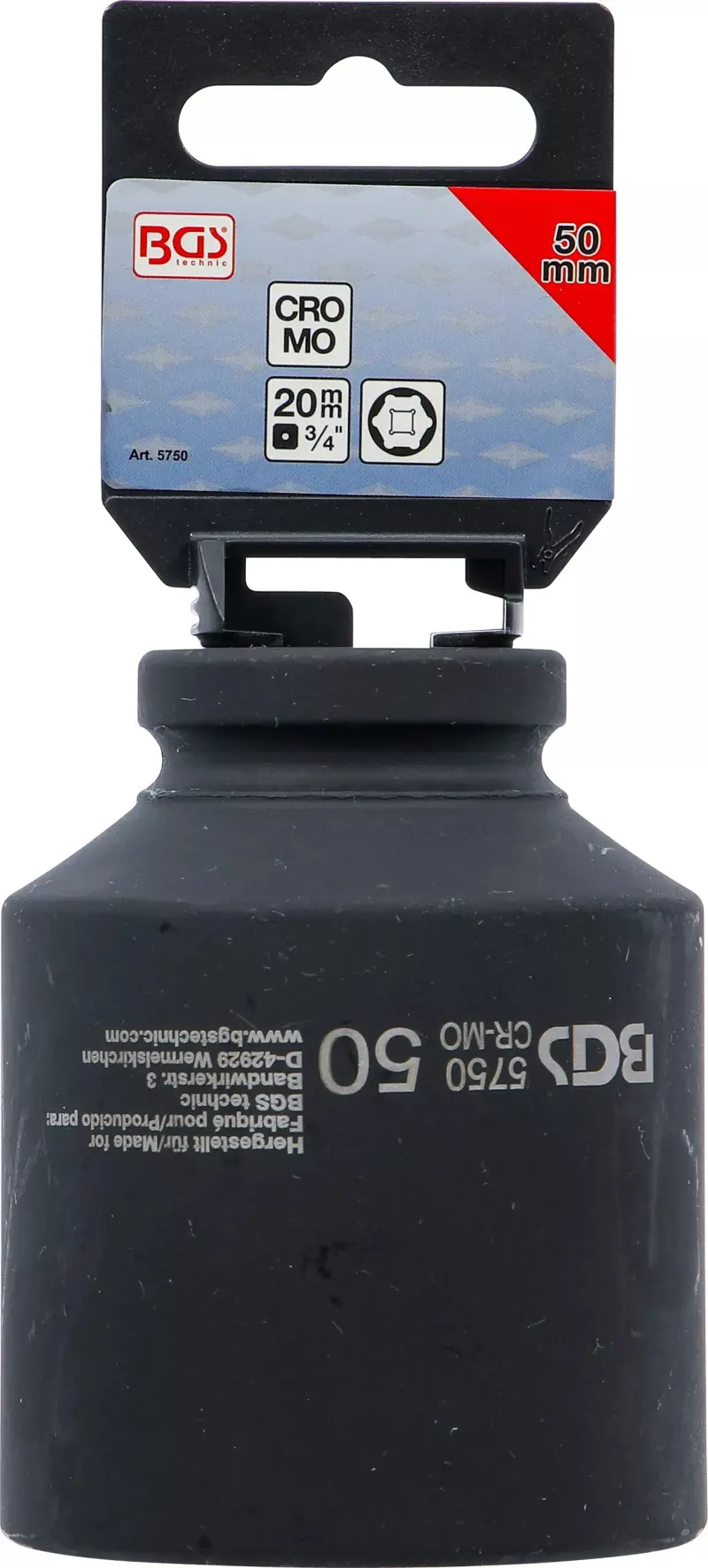 Nástrčná hlavice 3/4" 50 mm BGS105750, prodloužená, tvrzená, Pro Torque (BGS105750)