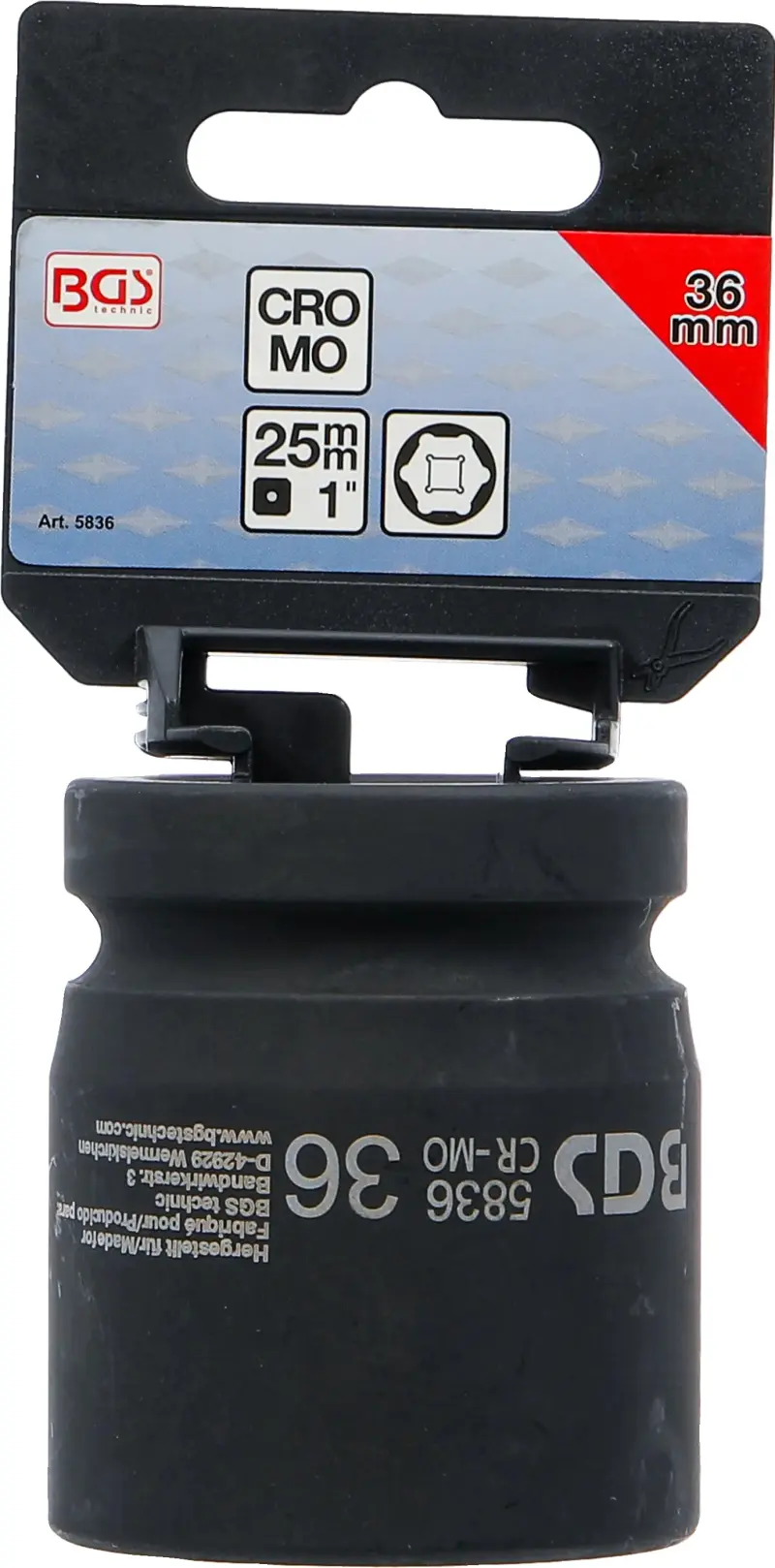 Nástrčná hlavice 1" 36 mm BGS105836 tvrzená, Pro Torque (BGS105836)
