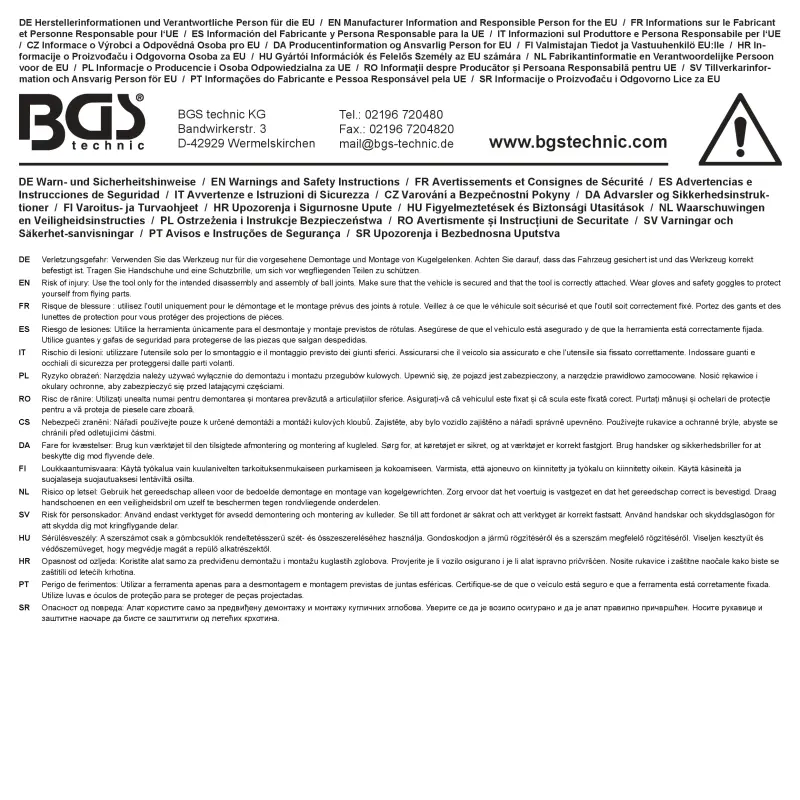 Přípravek na dem. kul. čepů, os. a nákl. automobilů BGS1063800 Sada 5 dílů (BGS1063800)