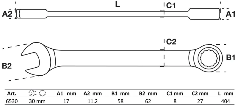 Očkoplochý ráčnový klíč 30 mm BGS106530 (BGS106530)