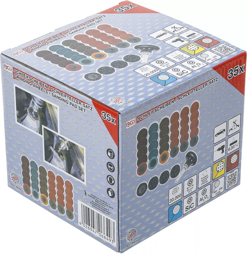 Brusné kotouče/talíře průměr 50 mm BGS106649 Sada 35 dílů (BGS106649)