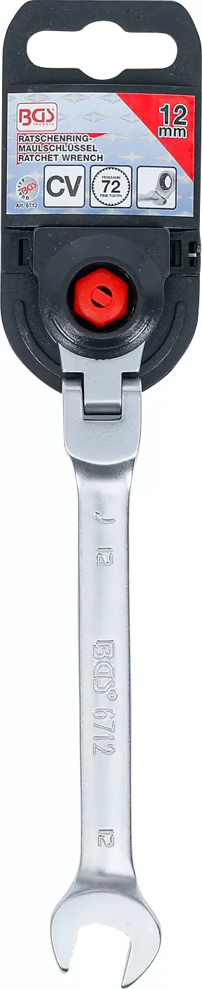 Očkoplochý klíč 12 mm s ráčnou BGS106712, kloubový (BGS106712)