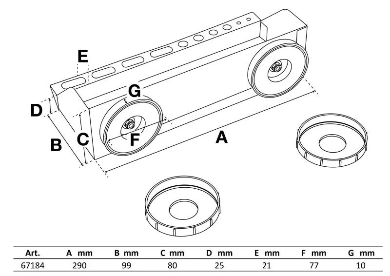 Magnetická úložná přihrádka BGS1067184 s držákem na šroubovák (BGS1067184)