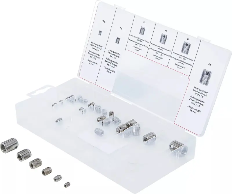 Závitové vložky M3 ÷ M10 BGS106844, samořezné Sada 32 dílů (BGS106844)