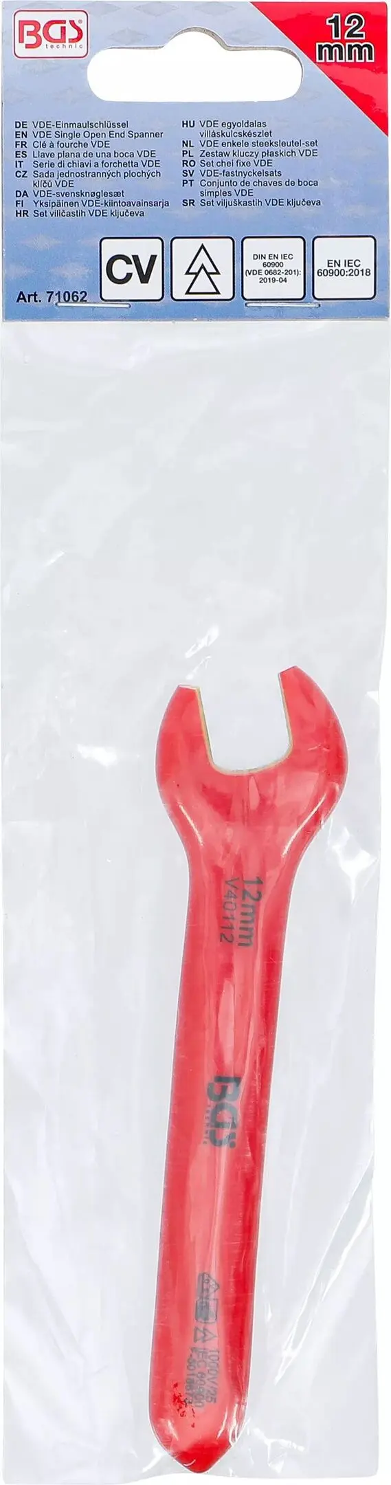 Jednostranný otevřený klíč BGS 71062 12 mm VDE (BGS1071062)