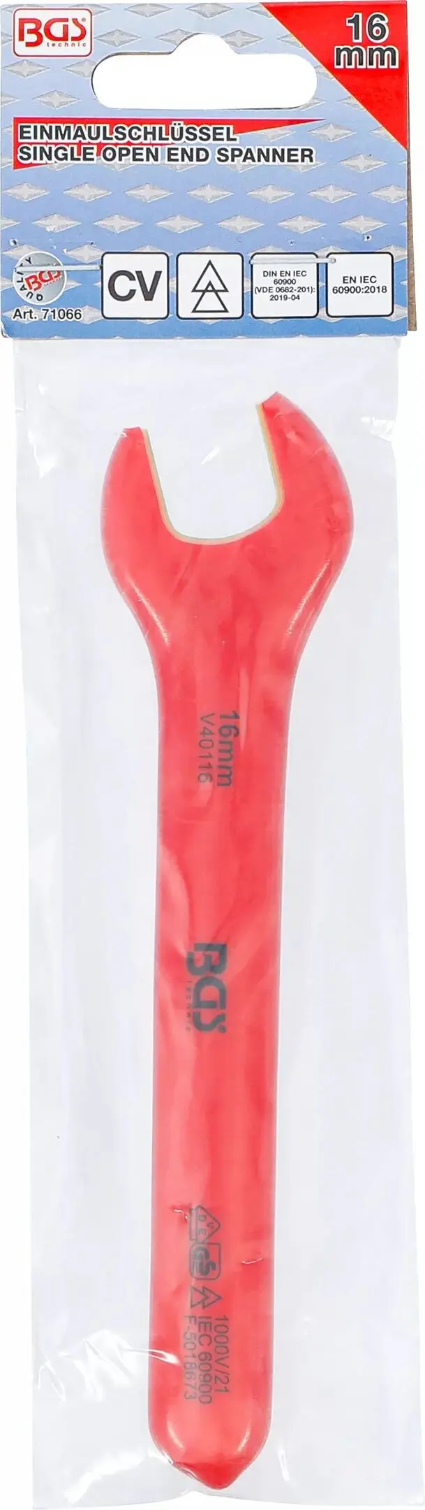 Jednostranný otevřený klíč BGS 71066 16 mm VDE (BGS1071066)