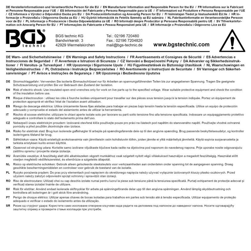 Jednostranný otevřený klíč BGS 71082 32 mm VDE (BGS1071082)