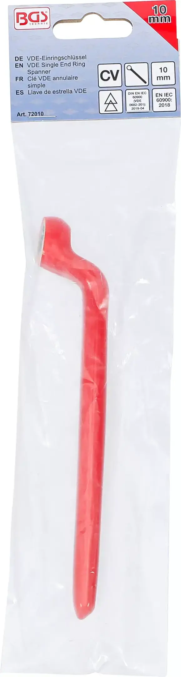 Jednostranný očkový klíč 10 mm BGS 72010 VDE, hluboce vyhnutý (BGS1072010)