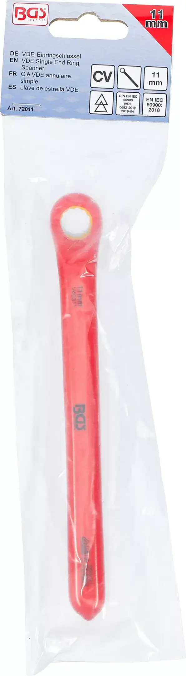 Jednostranný očkový klíč 11 mm BGS 72011 VDE, hluboce vyhnutý (BGS1072011)