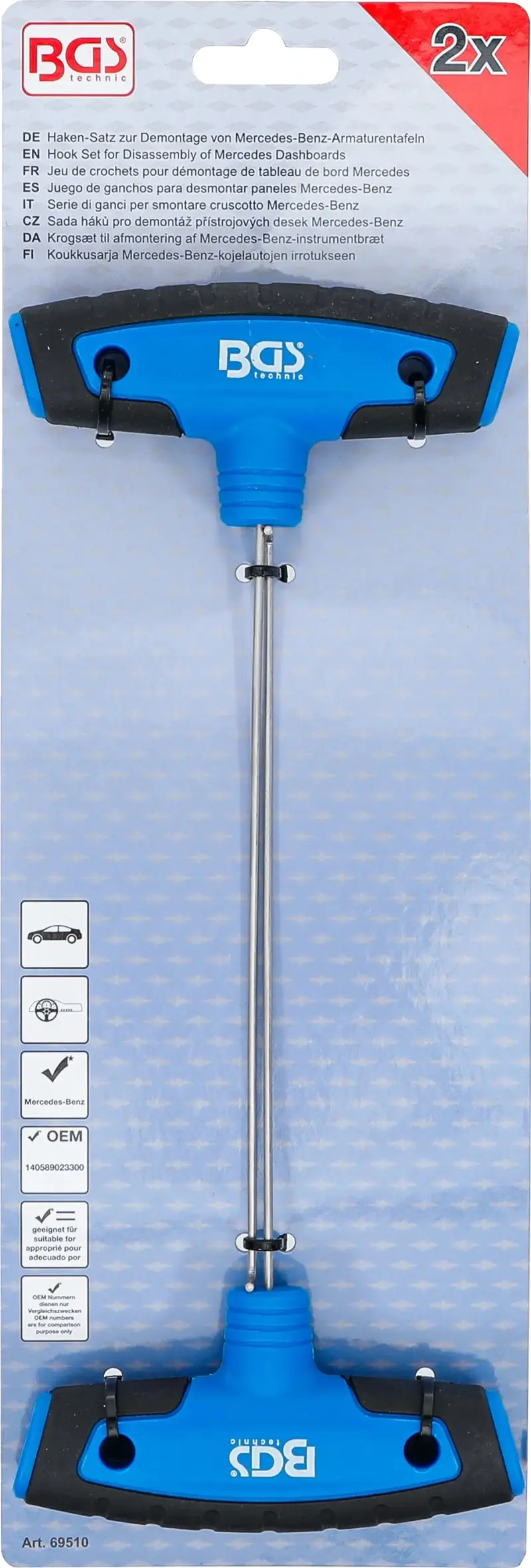 Háky pro demontáž palubních přístrojů Mercedes BGS1069510 (BGS1069510)
