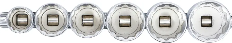 Nástrčné hlavice 1/2" 12hran 24 ÷ 38 mm BGS1070102 Sada 6 dílů na kolejnici (BGS1070102)