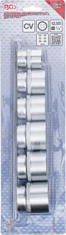 Nástrčné hlavice 1/2" 12hran 24 ÷ 38 mm BGS1070102 Sada 6 dílů na kolejnici (BGS1070102)