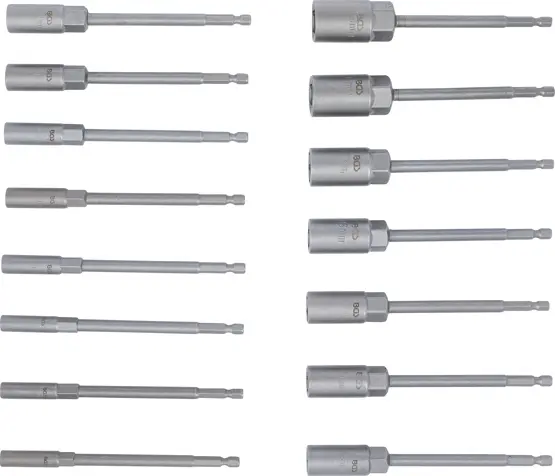 Nástrčné hlavice 1/4" 6hranné 5,5 ÷ 19 mm BGS1070147 velmi dlouhé (Sada 15 dílů) (BGS1070147)