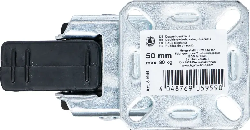Dvojité otočné koliesko s brzdou Ø 50 mm