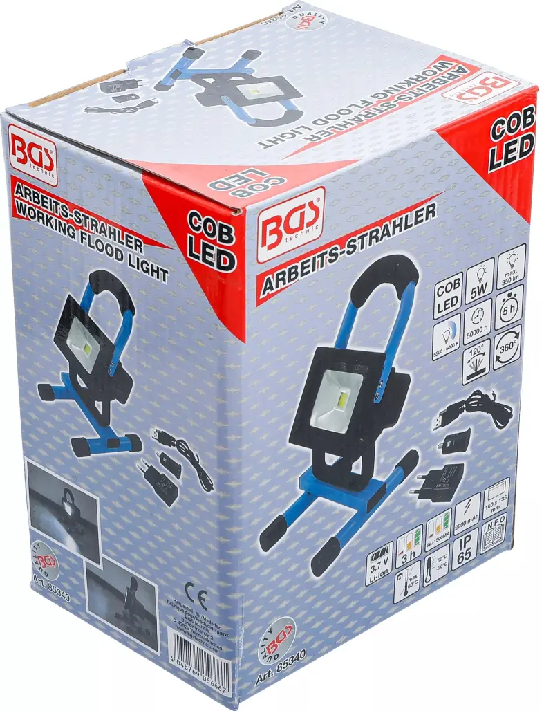 Akumulátorový pracovní reflektor COB-LED 5 W BGS1085340 (2,2 Ah) (BGS1085340)