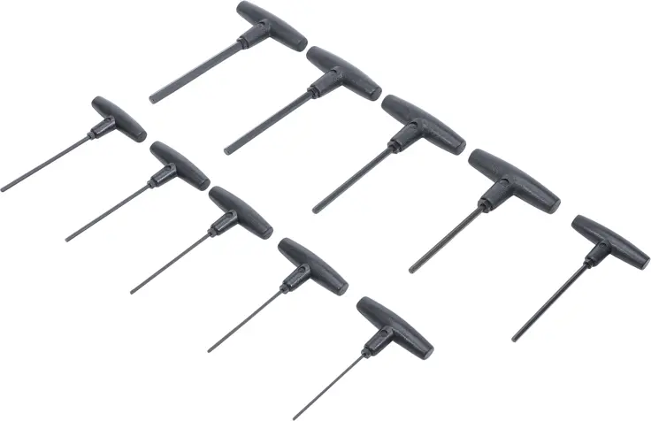Zástrčné klíče Kraftmann inbus 3/32" ÷ 3/8" BGS100799, palcové s T-rukojetí. Sada 10 dílů (BGS107099)