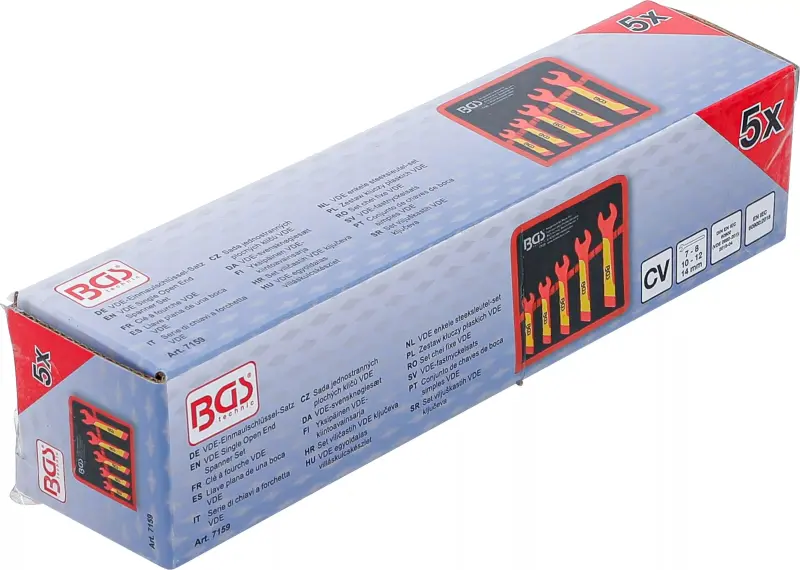 Jednostranné ploché klíče VDE 7 - 14 mm (sada 5 dílná), BGS107159 (BGS107159)