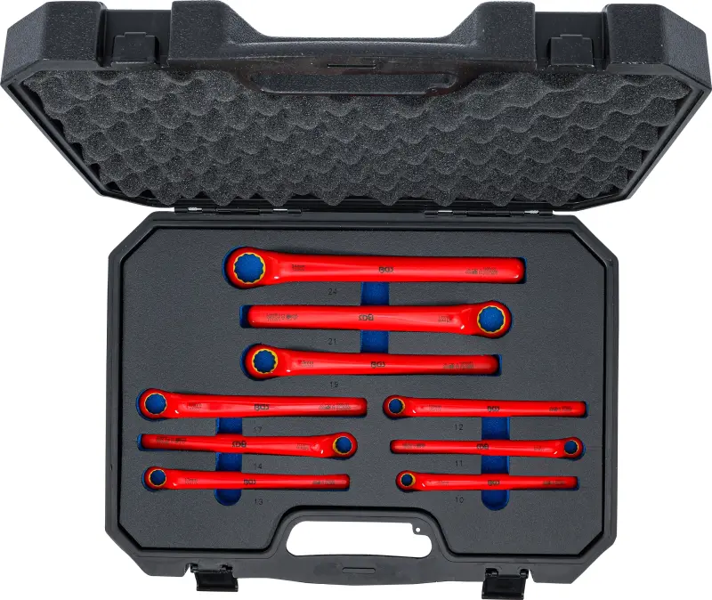 Očkové klíče 10 ÷ 24 mm BGS1072035 VDE, prodloužené (Sada 9 dílů) (BGS1072035)