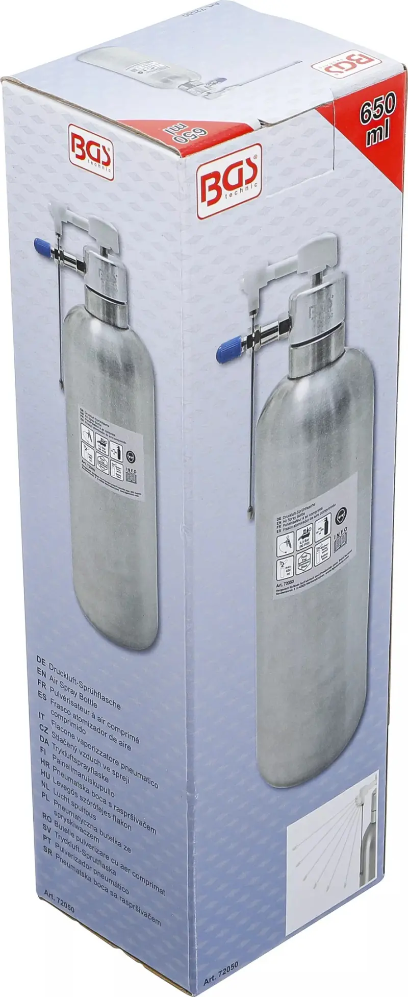 Stlačený vzduch 650 ml BGS1072050 Nerezová láhev (BGS1072050)