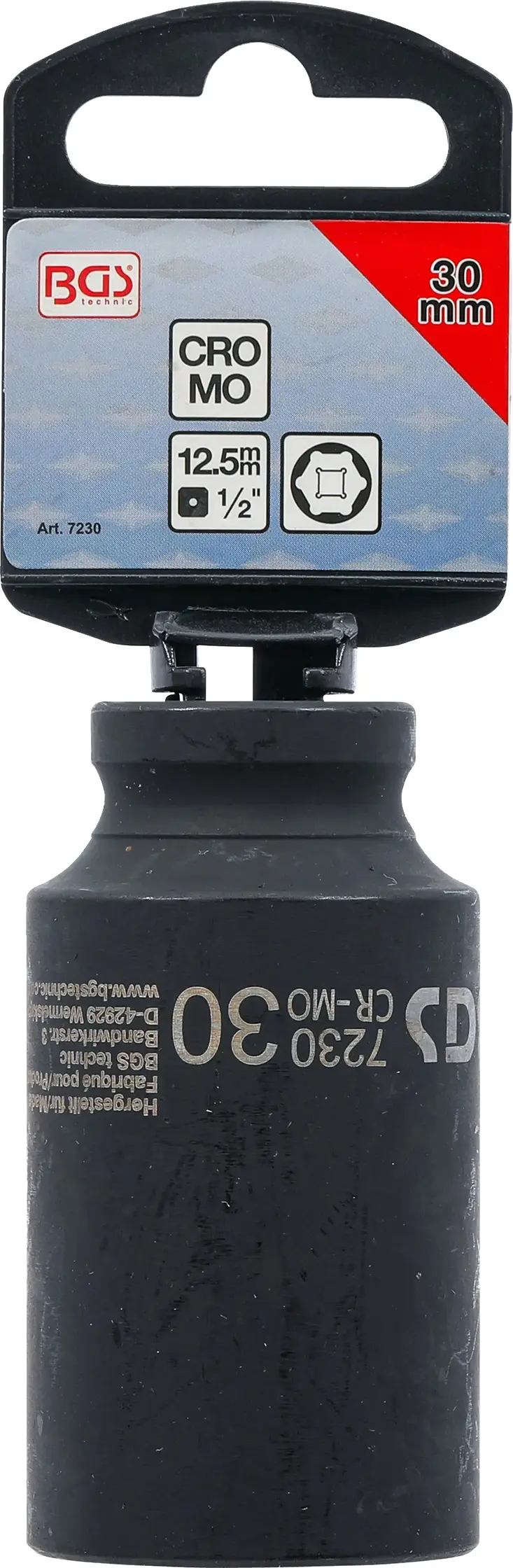 Nástrčná hlavice 1/2" 30 mm BGS107230, prodloužená, tvrzená, Pro Torque (BGS107230)