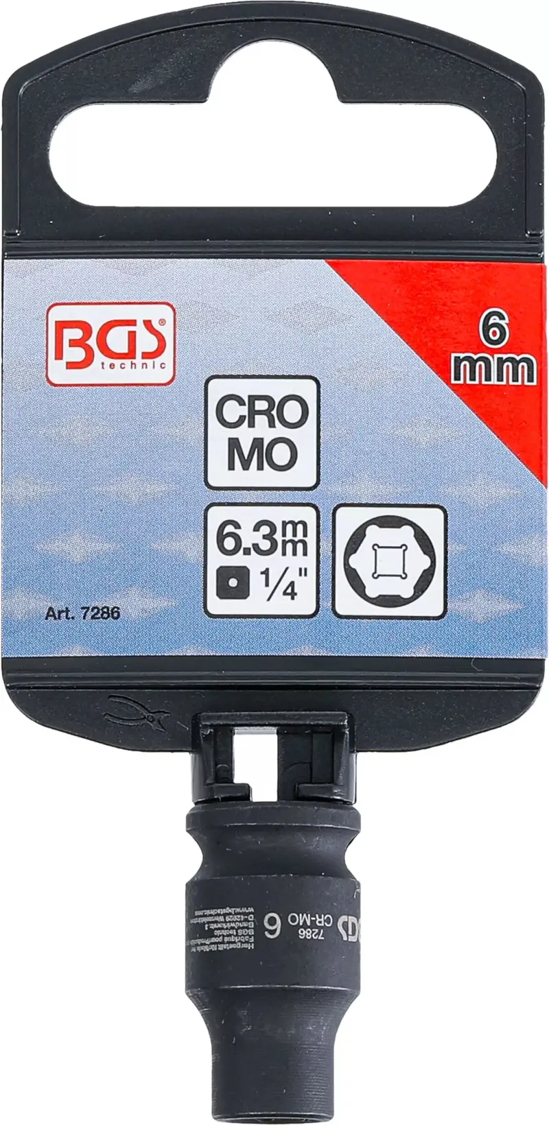 Nástrčná hlavice 1/4" šestihran 6 mm BGS107286, rázová (BGS107286)