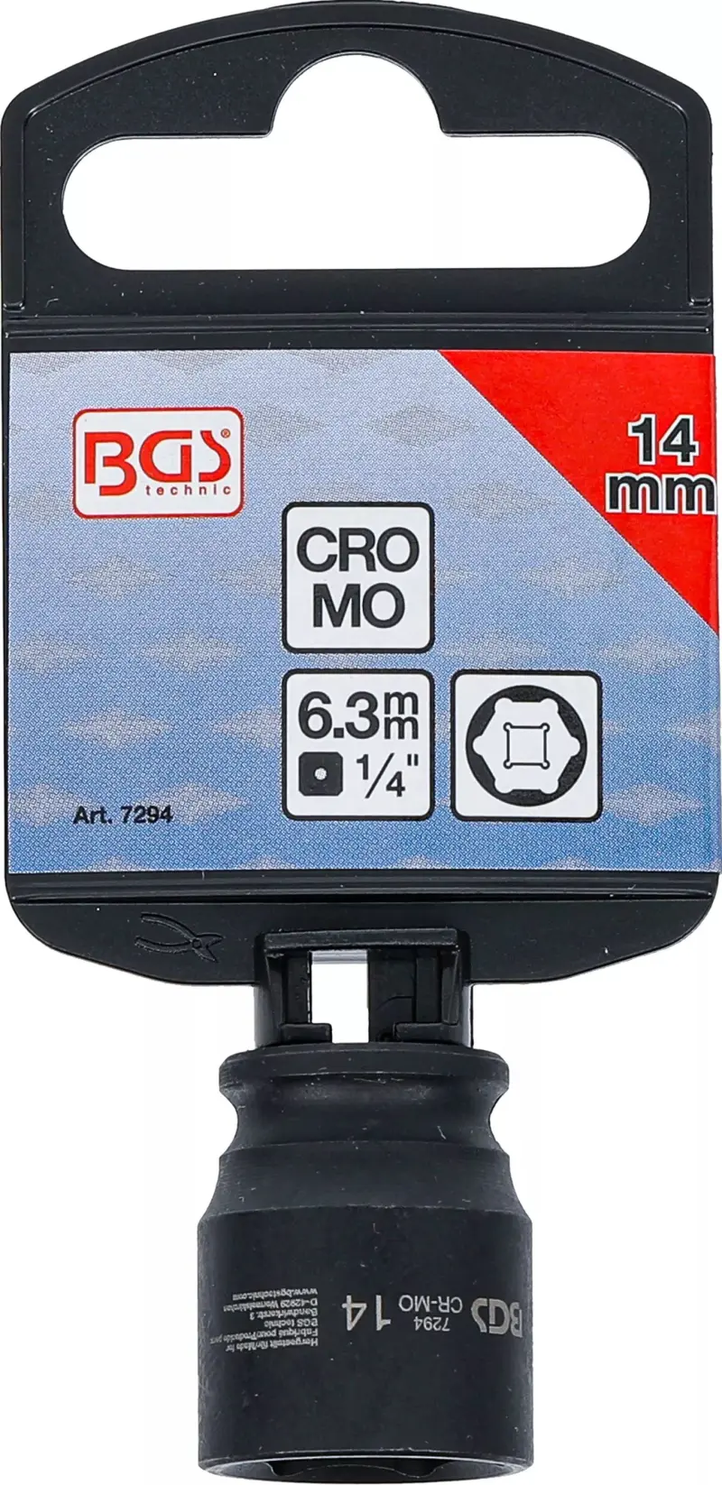 Nástrčná hlavice 1/4" šestihran 14 mm BGS107294, rázová (BGS107294)