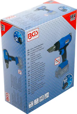 Aku horkovzdušná pistole BGS Technic BGS7372, až 550°C, 200 l/min, bez Aku, 7372 (BGS107372)