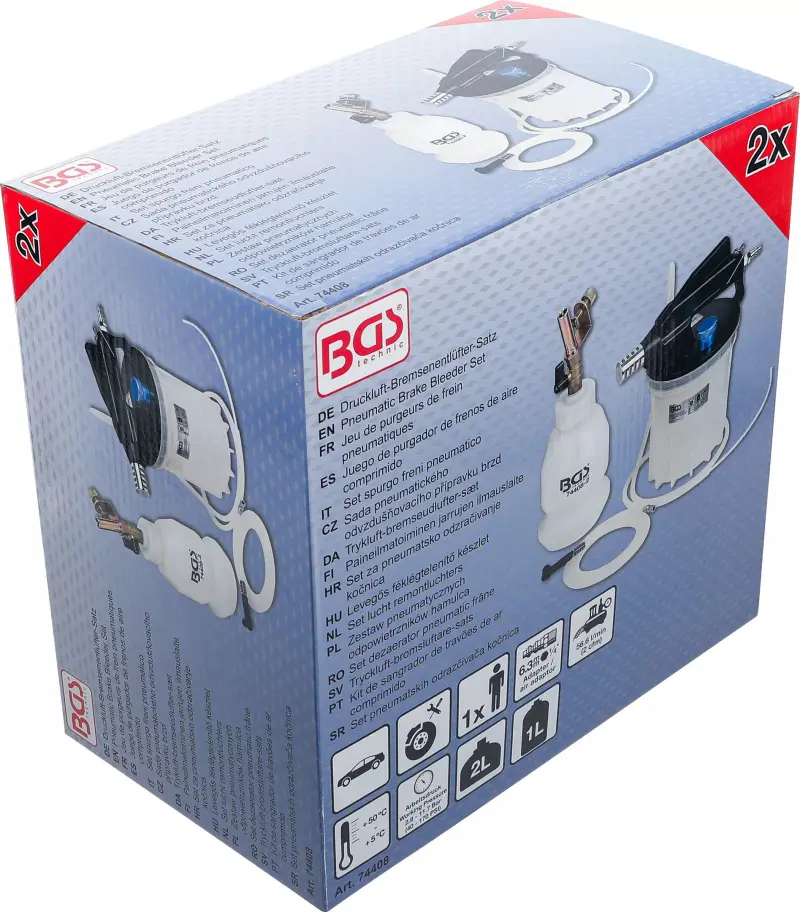 Pneumatický odvzdušňovač brzd BGS1074408 (Sada 2 díly) (BGS1074408)