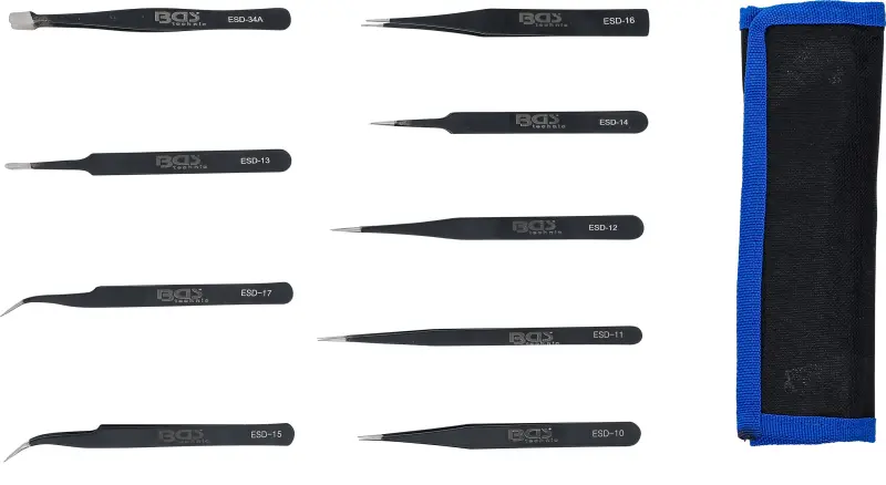 Pinzety BGS1074413 z nerezové oceli (Sada 9 dílů) (BGS1074413)