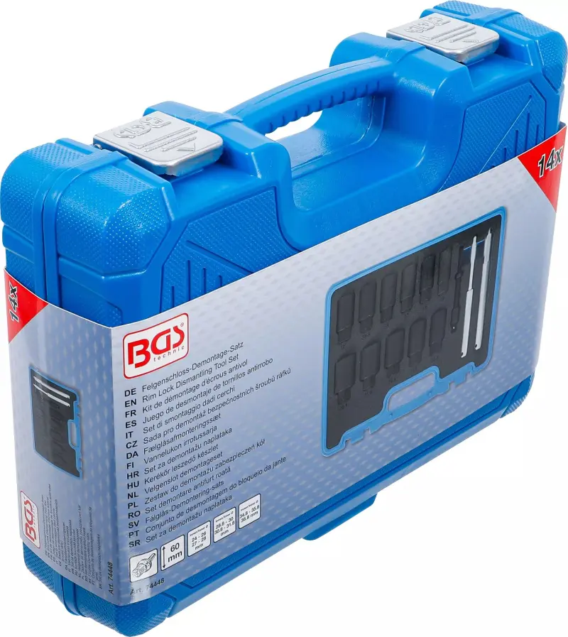 Nástrčné hlavice BGS1074448 na bezpečnostní šrouby kol (Sada 14 ks) (BGS1074448)