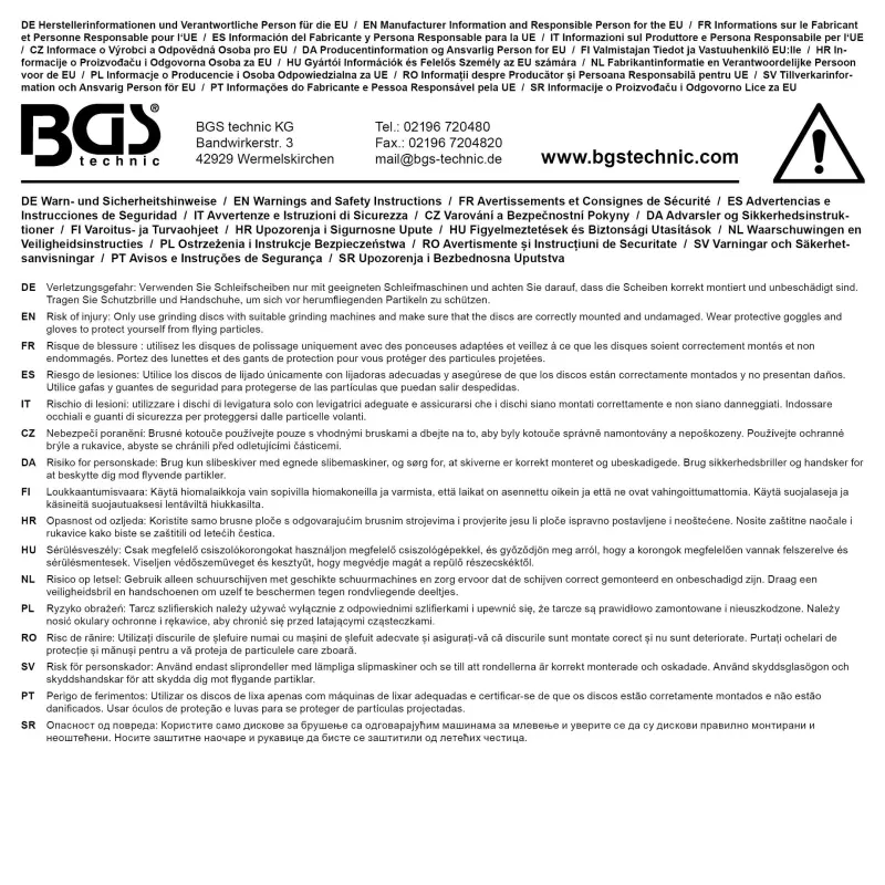 Náhradní brusné kotouče BGS1074450 pro BGS 74449 (Sada 6 dílů) (BGS1074450)