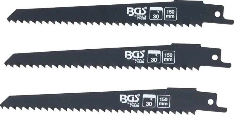 Pilové listy 150 mm na dřevo  BGS1074530 do pily ocasky (Sada 3 díly) (BGS1074530)