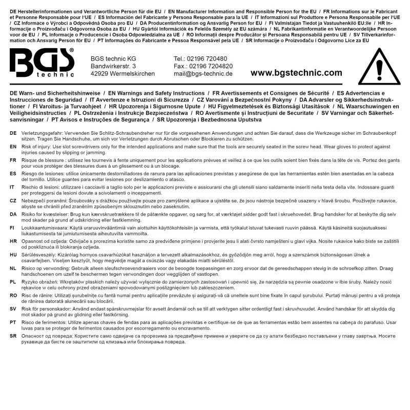 Šroubovák SL 6 mm, čepel 450 mm BGS1074539 extra dlouhý (BGS1074539)