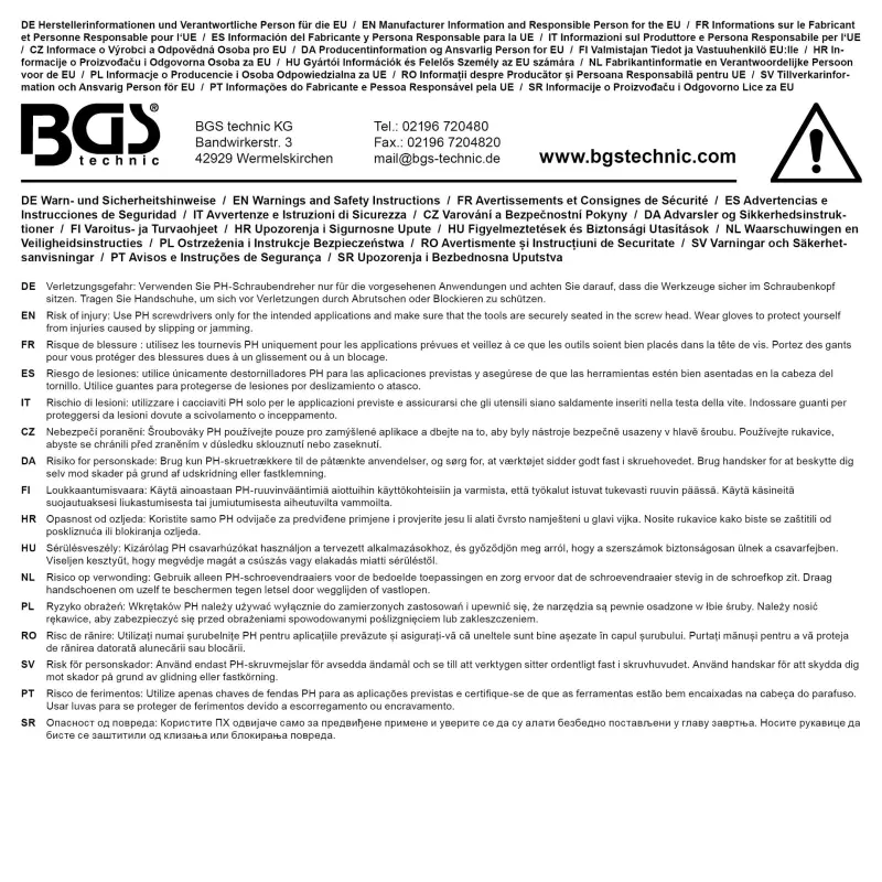 Šroubovák PH2, čepel 450 mm BGS1074540 extra dlouhý (BGS1074540)