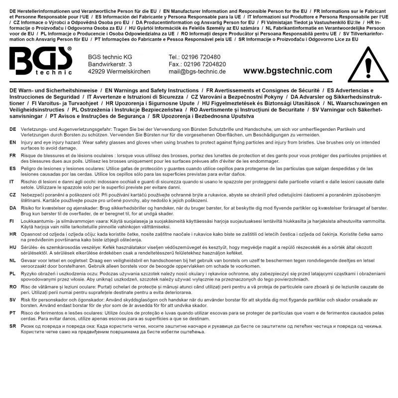 Ruční kartáče BGS1074575 na čištění dieselových vstřikovačů (Sada 3 ks) (BGS1074575)