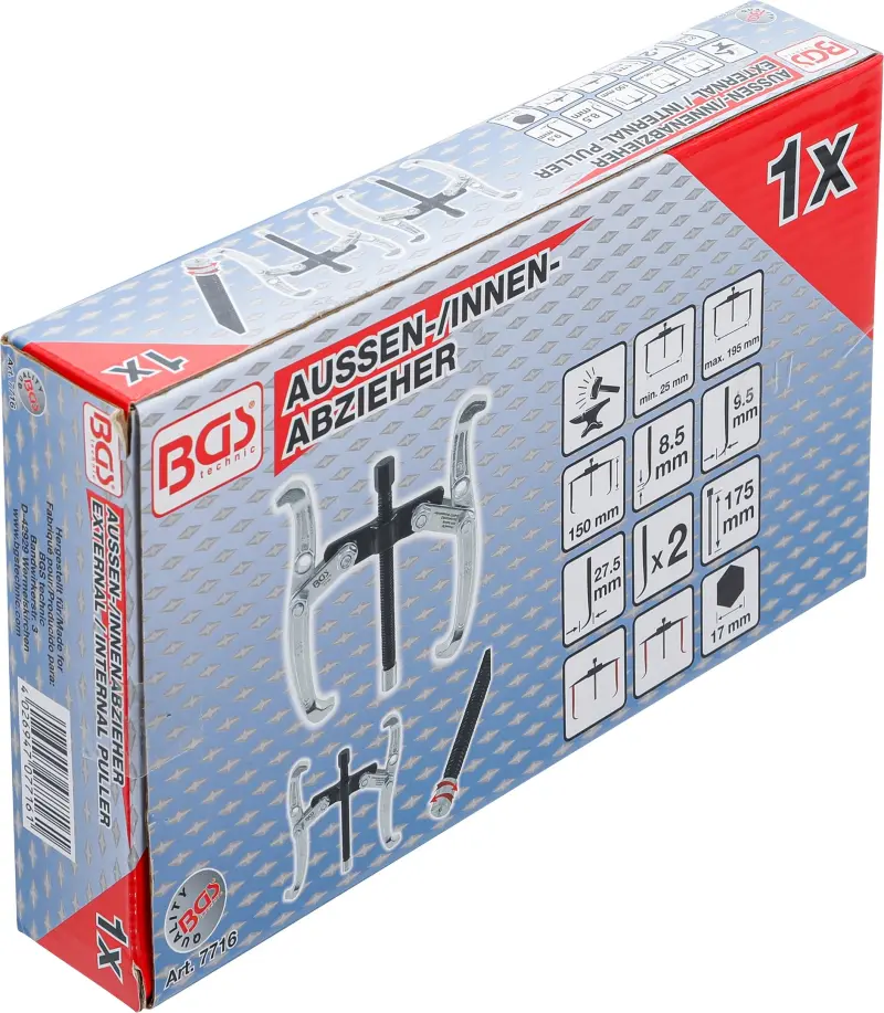 Vnější/vnitřní 2ramenný stahovák 25 ÷ 195 mm BGS107716 (BGS107716)