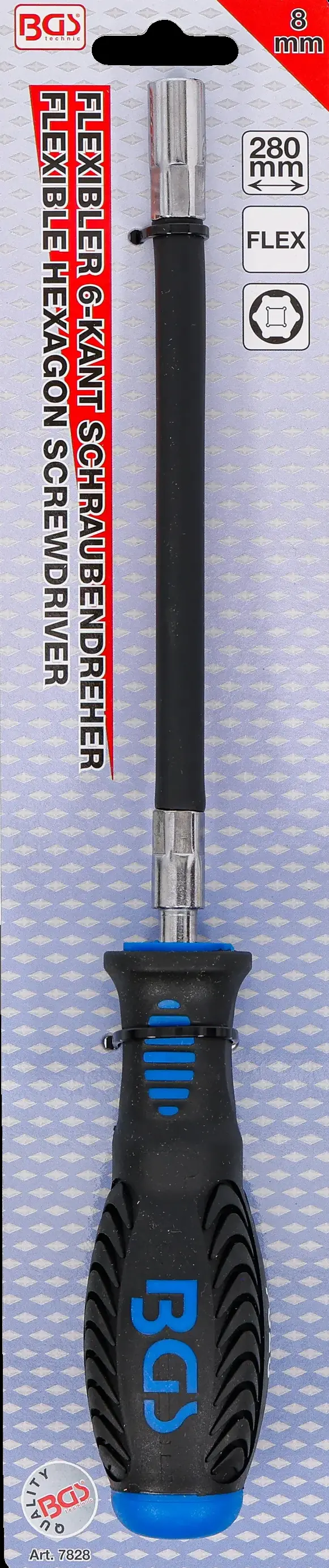 Flexibilní šroubovák pro hadicové spony M8 x 175 mm, BGS107828, ohebný (BGS107828)