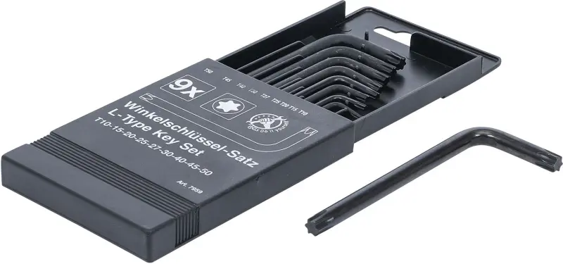 Súprava zahnutých kľúčov T-profil (pre Torx) T10 - T50 9dielna