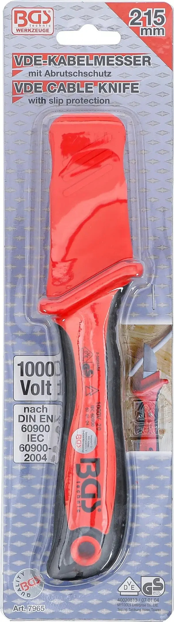 Elektrikářský VDE odizolační nůž na kabely BGS107965, ABS rukojeť (BGS107965)