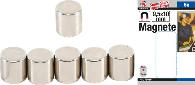 Magnety pr. 9,5 mm Kraftmann BGS1079919 extra silné. Sada 6 dílů (BGS1079919)